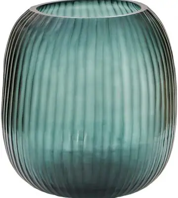 Ваза стъклена D20 Н22см - Vase Pencil Cut Blue