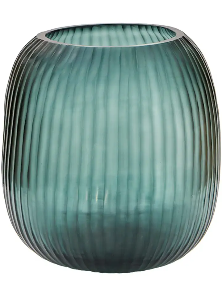 Ваза стъклена D20 Н22см - Vase Pencil Cut Blue