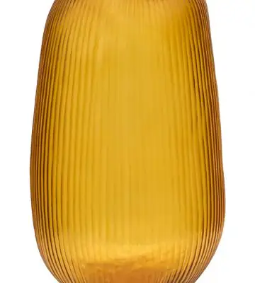 Ваза стъклена D24 Н40см - Vase Pencil Cut Gold
