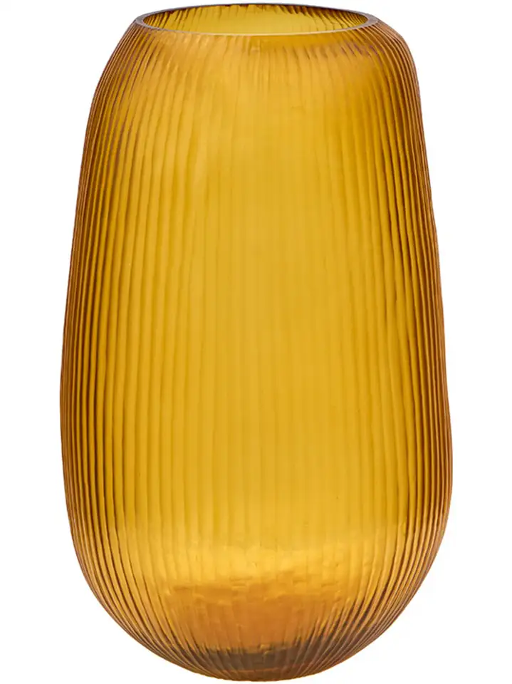 Ваза стъклена D24 Н40см - Vase Pencil Cut Gold