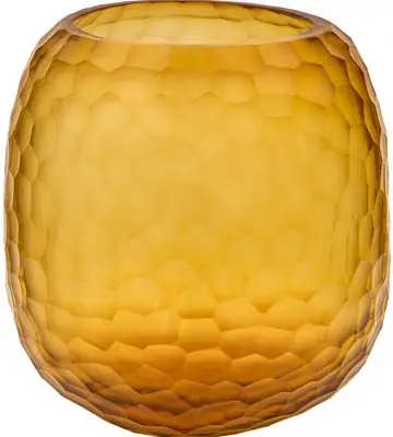 Ваза стъклена D20 Н22см - Vase Pencil Cut Gold