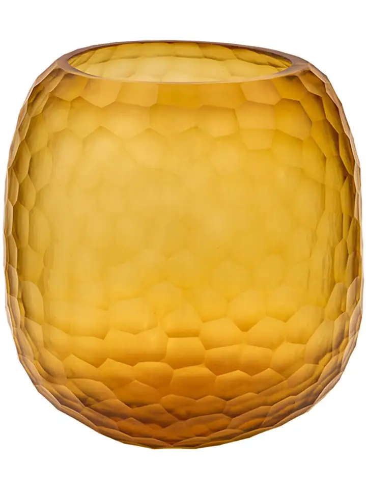 Ваза стъклена D20 Н22см - Vase Pencil Cut Gold