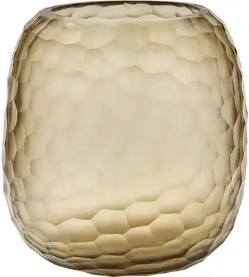Ваза стъклена D20 Н22см - Vase Chisel Cut Smoke
